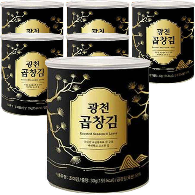 광천 곱창김 캔김, 30g, 6개