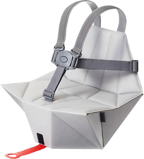 Bombol 隨變嬰幼兒餐椅 時尚立體結構 可承重15公斤 高背固定使用 摺疊收納側背包, 灰色, 1個
