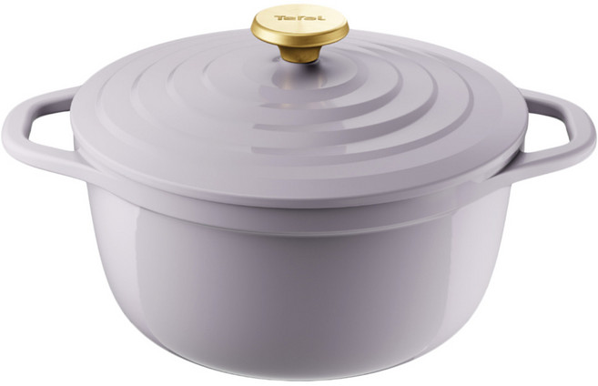 Tefal 特福 IH電磁爐適用Air雙耳鑄鐵鍋 法國薰衣草紫 1個 20cm