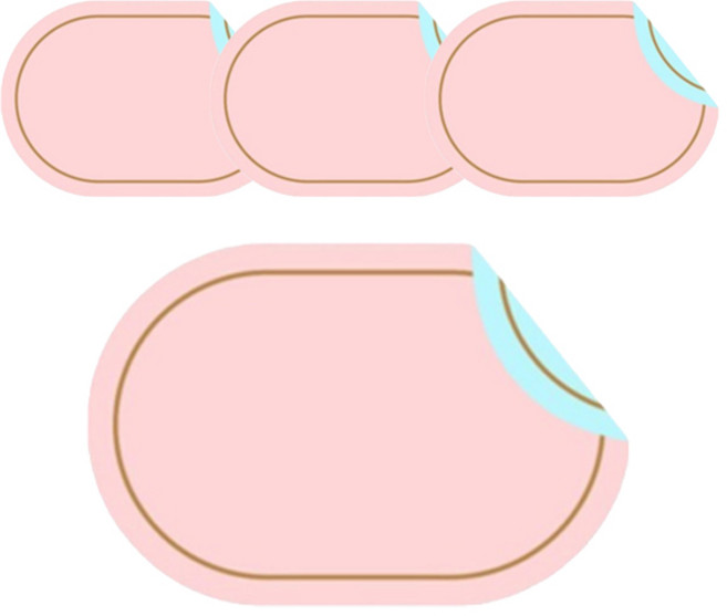 블럭마트 방수 식탁 테이블 양면 가죽 매트, TYPE6, 4개, 45cm x 30cm x 두께 1.8cm