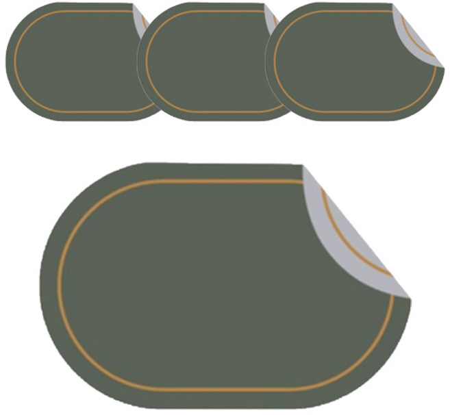 블럭마트 방수 식탁 테이블 양면 가죽 매트, TYPE2, 4개, 45cm x 30cm x 두께 1.8cm