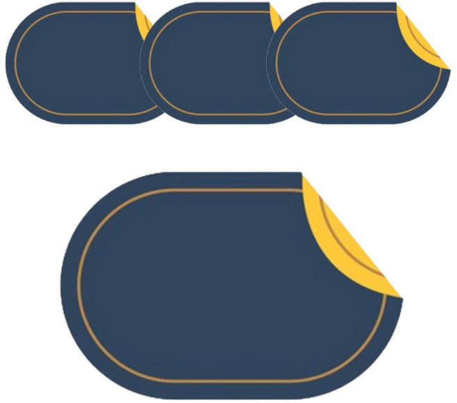 블럭마트 방수 식탁 테이블 양면 가죽 매트, TYPE1, 4개, 45cm x 30cm x 두께 1.8cm