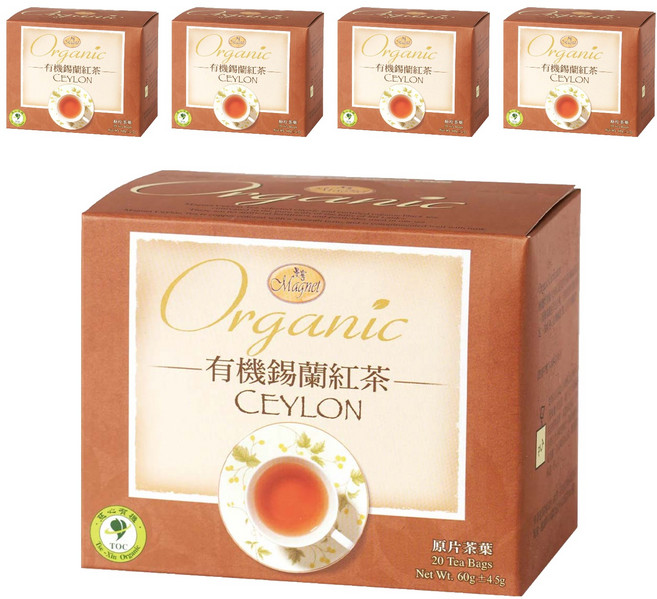 Magnet 曼寧 有機錫蘭紅茶, 3g, 20包, 5盒