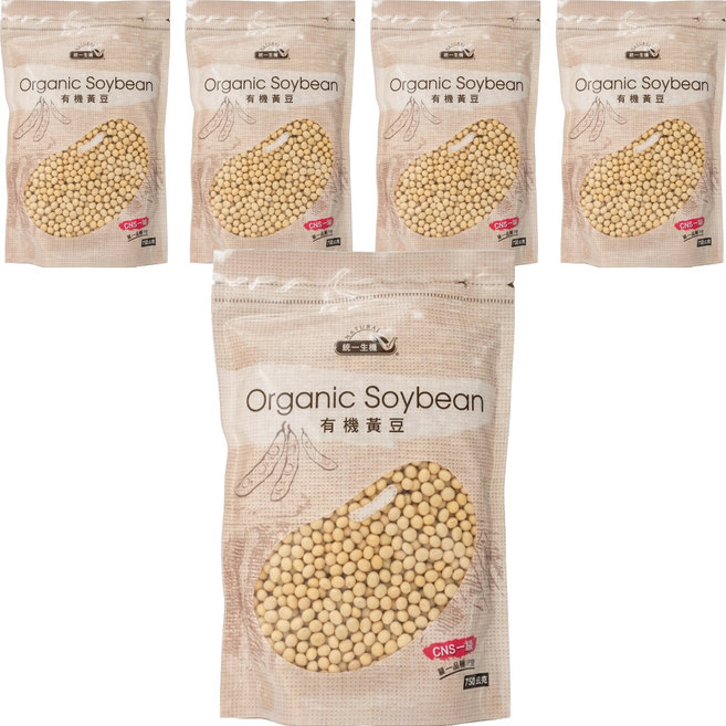 統一生機 有機黃豆, 750g, 5包