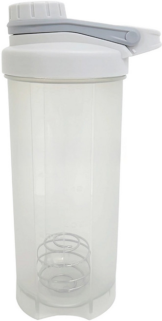 FRANCASINO 弗南希諾 活力隨行杯 附不鏽鋼攪拌球 700ml 容量 PP材質 耐冷耐熱 旋蓋式密封防漏, 透明色 + 白色 + 灰色, 1個