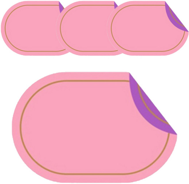 블럭마트 방수 식탁 테이블 양면 가죽 매트, TYPE10, 4개, 45cm x 30cm x 두께 1.8cm