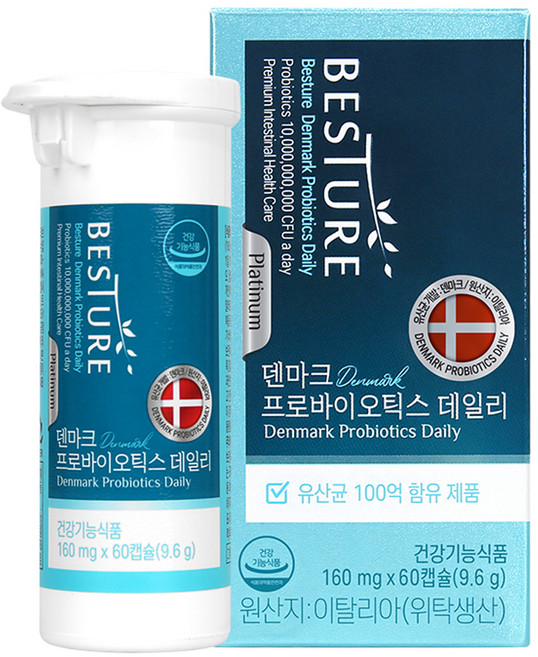 베스처 덴마크 프로바이오틱스 데일리 9.6g, 60정, 1개