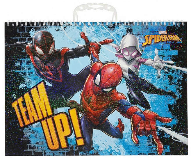 MARVEL 漫威 SPIDER-MAN 蜘蛛人 手提易撕素描本 9K 提供撕線 附主題欄位20格, 1本