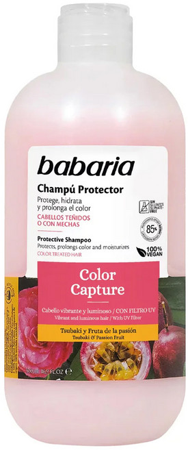 Babaria長效護色+受損重建染髮專用洗髮精 山茶花+百香果 500ml 100% Vegan, 1瓶