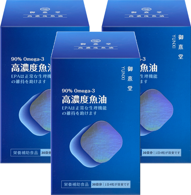 御熹堂 黃金頂級90%高濃度魚油, 120顆, 450mg, 3盒