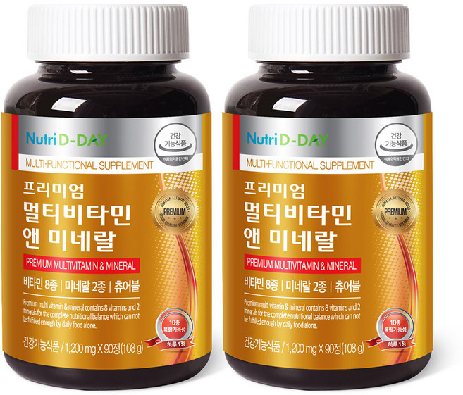 뉴트리디데이 프리미엄 멀티비타민 앤 미네랄, 90정, 2개