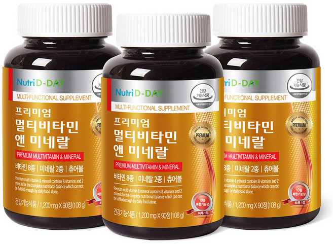 뉴트리디데이 프리미엄 멀티비타민 앤 미네랄, 90정, 3개