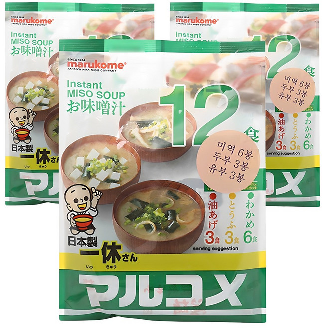마루코메 잇큐상 즉석미소 겐넨 12식, 186g, 3개