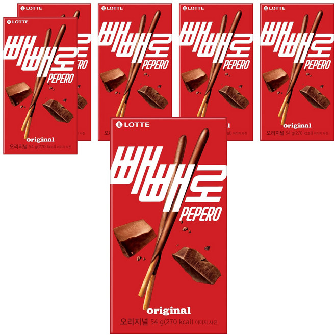 롯데웰푸드 빼빼로 초코, 54g, 6개