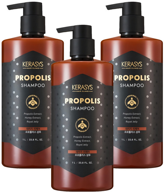 케라시스 프로폴리스 데미지 리페어 샴푸, 1L, 3개