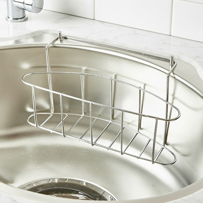 퍼스트리빙 싱크 교체형 스텐 수세미 걸이, 실버, 1개
