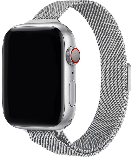 워치스탠다드 슬림 마그네틱 밀레니즈 루프 메탈 스트랩, 1개, 실버