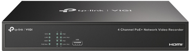tp-link VIGI 4路 PoE+ 網路監控主機, NVR1004H-4P, 1台