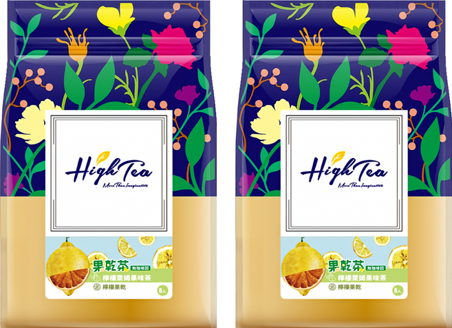 High Tea 伂橙 果乾茶 檸檬萊姆果味茶包 + 檸檬乾, 4.5g, 8包, 2袋