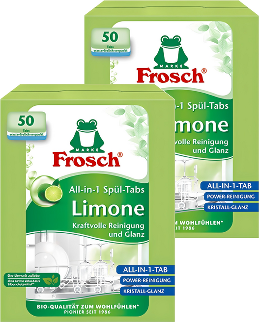 프로쉬 그린레몬 올인원 식기세척용 타블렛 50p, 900g, 2개