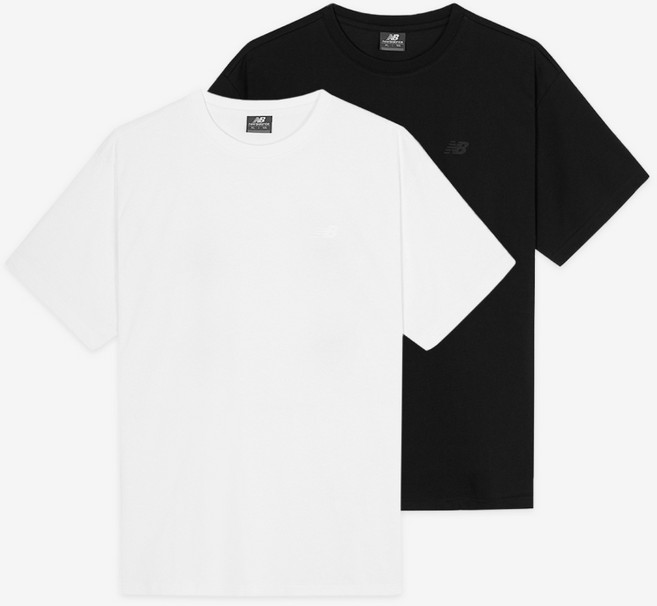 뉴발란스 남녀공용 UNI 냉감 로고 반팔 티셔츠 2종 세트 NBNEFB9003