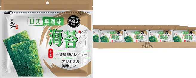 良澔 日式無調味海苔, 25g, 20包