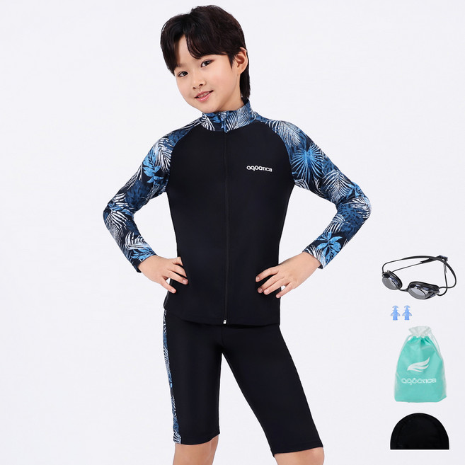 아쿠아티카 아동용 선수 수경 래쉬가드 5종 세트AQAJZP24004