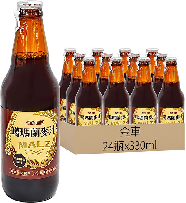 金車 噶瑪蘭麥汁, 330ml, 24瓶