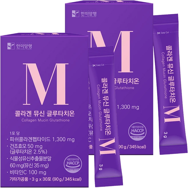 한미양행 콜라겐 뮤신 글루타치온 30p, 90g, 2개 - 쿠팡