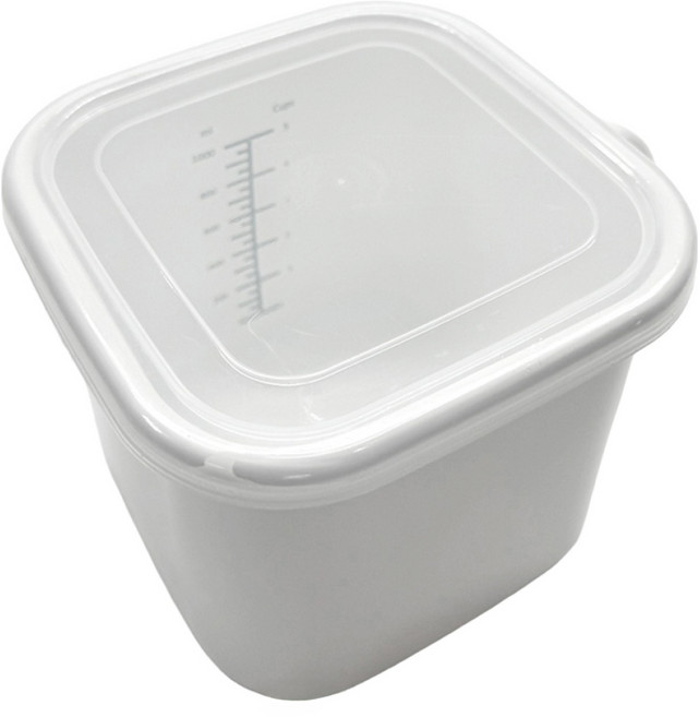 日式加厚琺瑯方形收納杯 附蓋, 1.4L, 1組