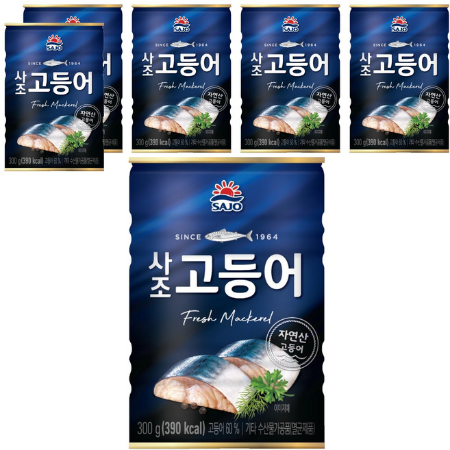 사조 고등어 통조림, 300g, 6개