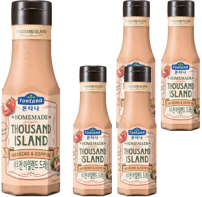 폰타나 사우전 아일랜드 드레싱, 250g, 5개