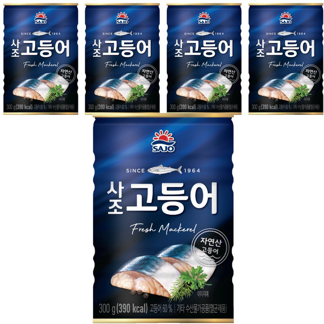 사조 고등어 통조림, 300g, 5개