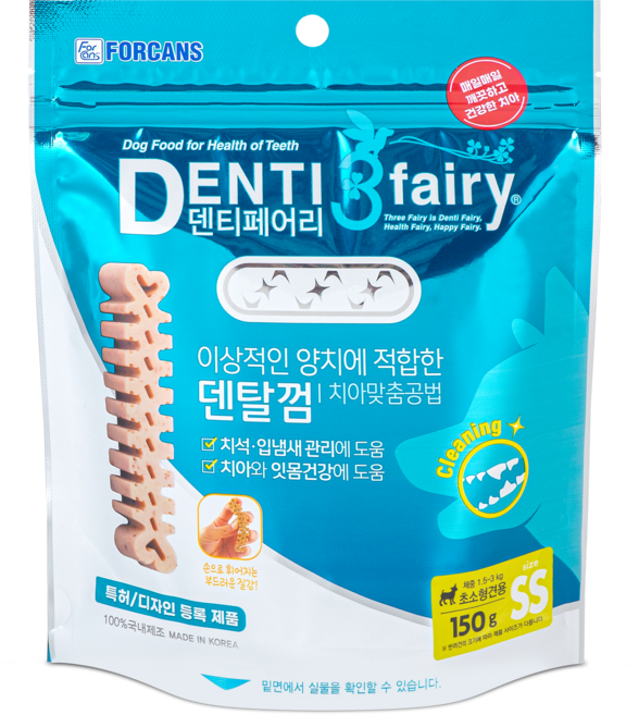 포켄스 덴티페어리 강아지 덴탈껌 SS 초소형견용, 타피오카, 150g, 1개