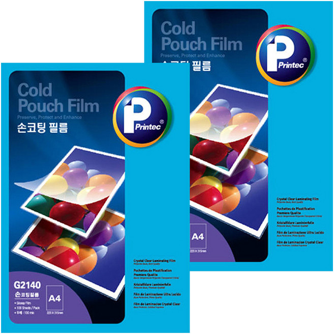 프린텍 손코팅필름 G2140, A4, 200개
