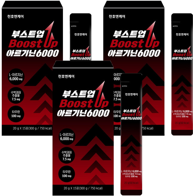 천호엔케어 부스트업 아르기닌 6000 15p, 3개, 20g