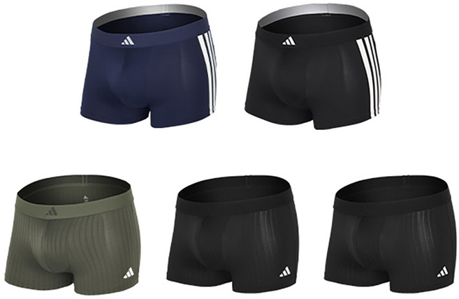 아디다스 남성용 에어 메쉬 드로즈 팬티 5종 세트