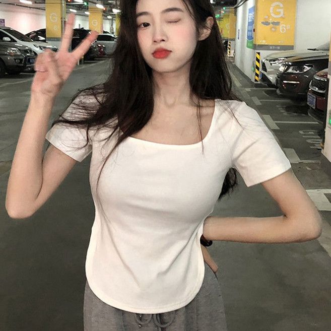 엘쏘 여성용 통기성 원조 베이직 반팔 티셔츠