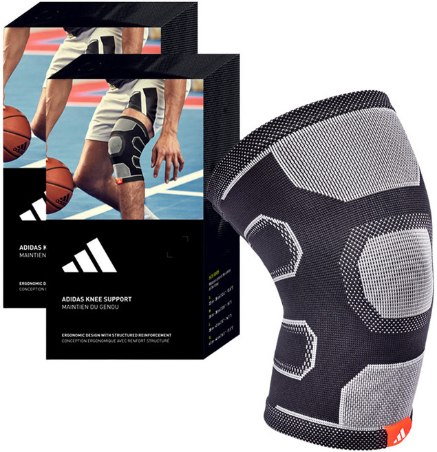 아디다스피트니스 에센셜 무릎 보호대, 2개, 블랙