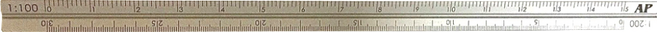 AP. 普思 細軸鋁製比例尺 雷雕刻度 I0107-S, 銀色, 1支