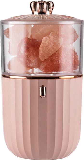 E.B.MADE 喜馬拉雅水晶鹽石香薰淨化七彩小夜燈, 淡雅粉