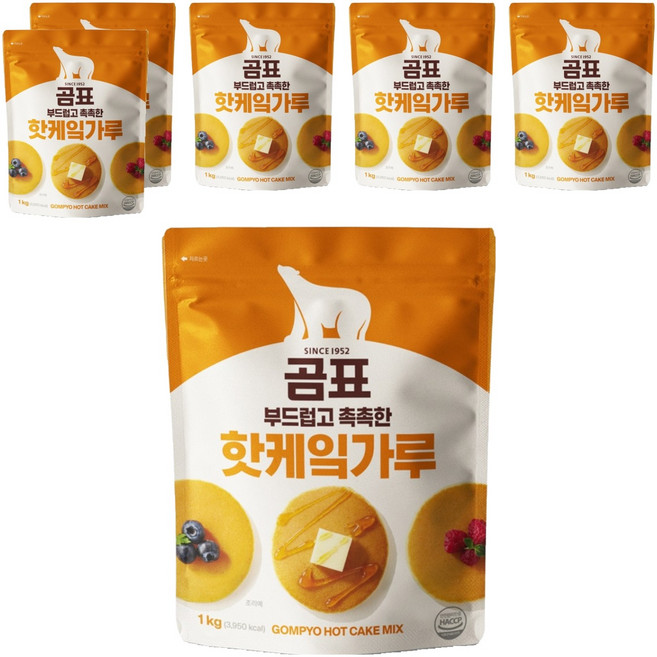곰표 부드럽고 촉촉한 핫케잌가루, 1kg, 6개