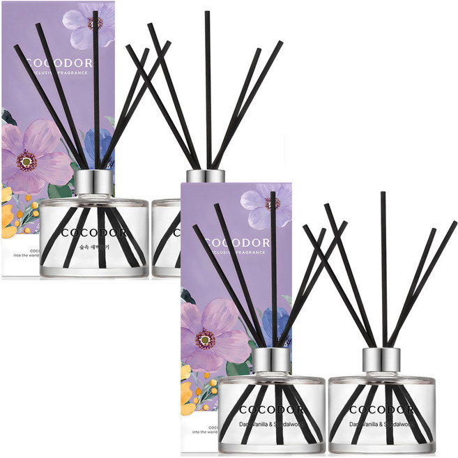 코코도르 퍼퓸 디퓨저 2p 세트, 숲속새벽공기, 다크바닐라샌달우드, 200ml, 1개
