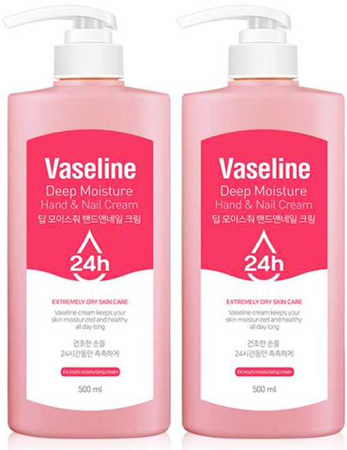 시투와이 바세린 24h 딥 모이스춰 핸드앤네일 크림, 500ml, 2개