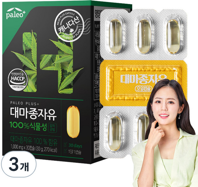 팔레오 대마종자유 캡슐, 30g, 3개