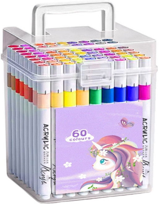 방수 수채화 아크릴 마카펜, 60색, 1세트