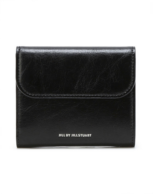 JillByJillstuart 雞蛋標誌裂紋皮革短夾_JLWA5F100BK