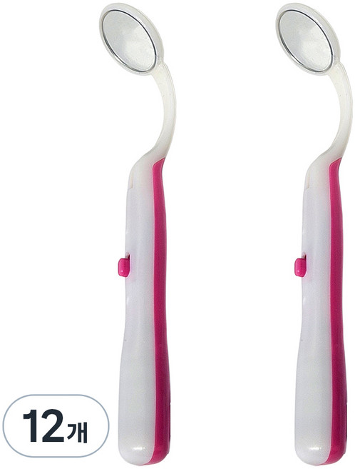 모리의집 가정용 치아 확인 거울 LED 치아경 분홍, 12개