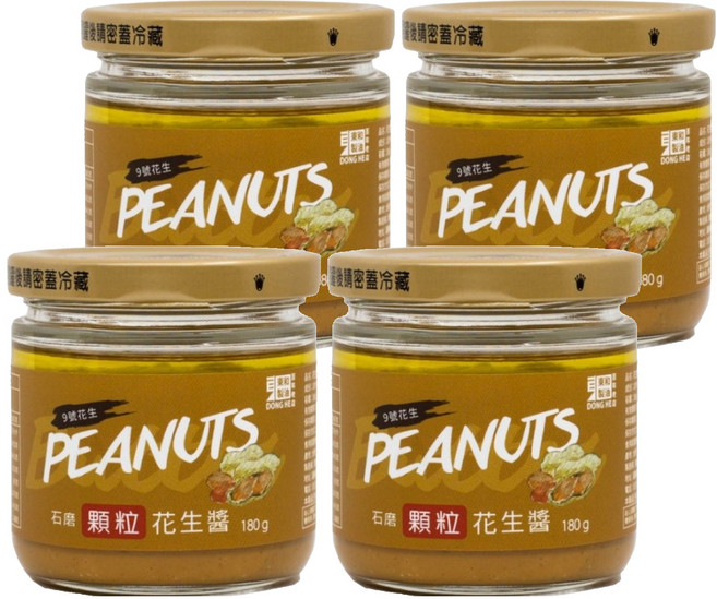 東和製油 花生醬 顆粒, 180g, 4罐