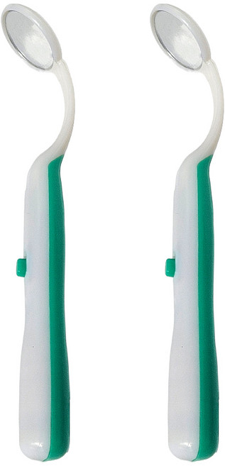 모리의집 가정용 치아 확인 거울 LED 치아경 초록, 2개